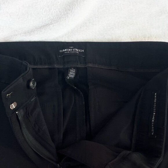 White House Black Market The Comfort Stretch Slim Trouser Solid Black Size 8 - Picture 7 of 8